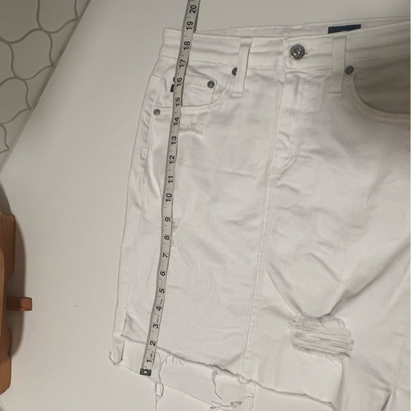 AG The Erin Distressed Pencil Skirt White 26 - Picture 9 of 11